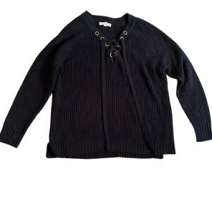 Standard black criss-cross tie sweater